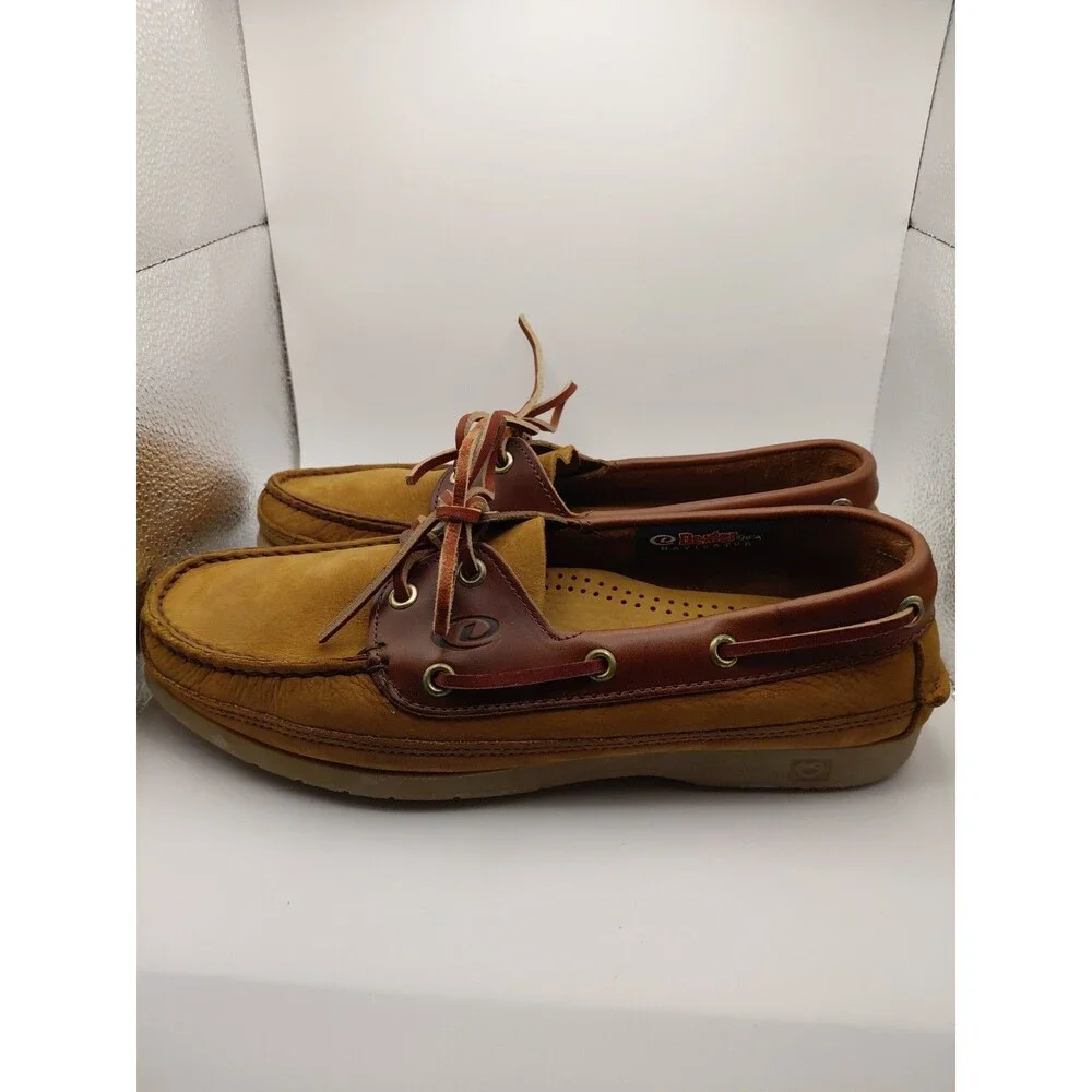Vintage Dexter Mens Navigator II Boat Shoes 7.5M Tan Leather Casual Deck Loafers